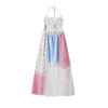 Floral patchwork lace backless hanging neck dress for women
