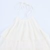 Backless sleeveless layered decorative hanging neck dress for women