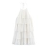 Backless sleeveless layered decorative hanging neck dress for women