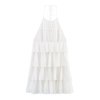 Backless sleeveless layered decorative hanging neck dress for women